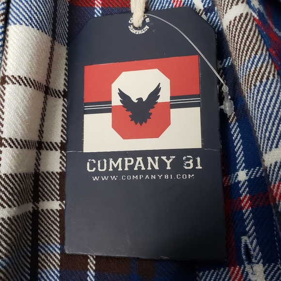 Company 81 Mens Size Large Blue Flannel Plaid Long Sleeve Shirt - Picture 6 of 9